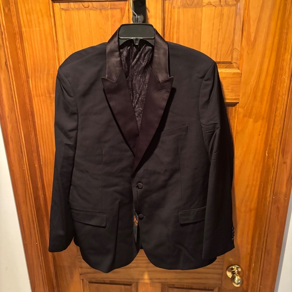 Johnny Bigg Elvis Tuxedo Suit Jacket in Black Size 46 NWT - Picture 2 of 7